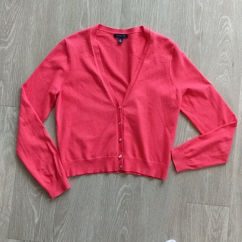 Lands' End Coral Cardigan - S